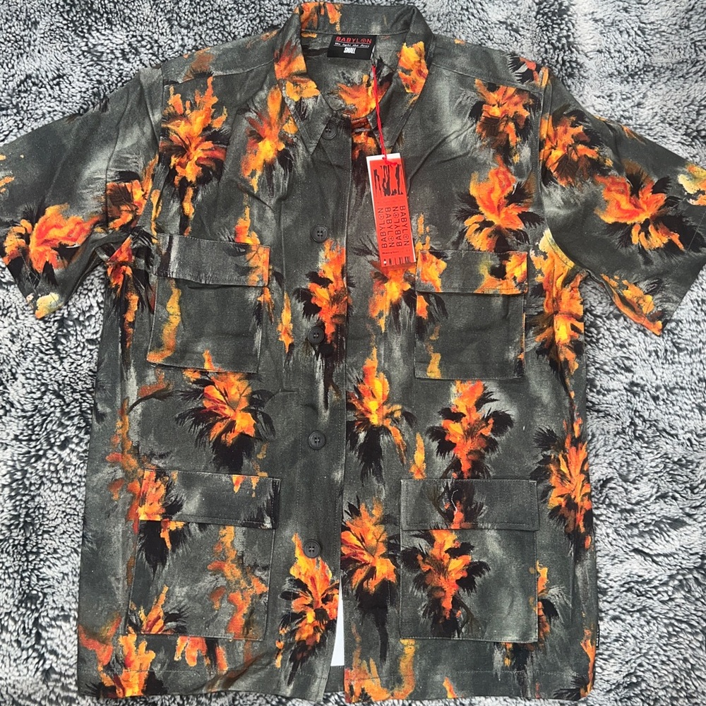 babylon button up wild fire